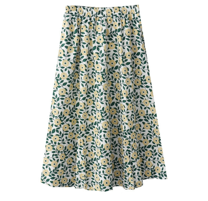 Hot Selling Floral Long Skirt [Yellow Flower] [One Size Fits All]