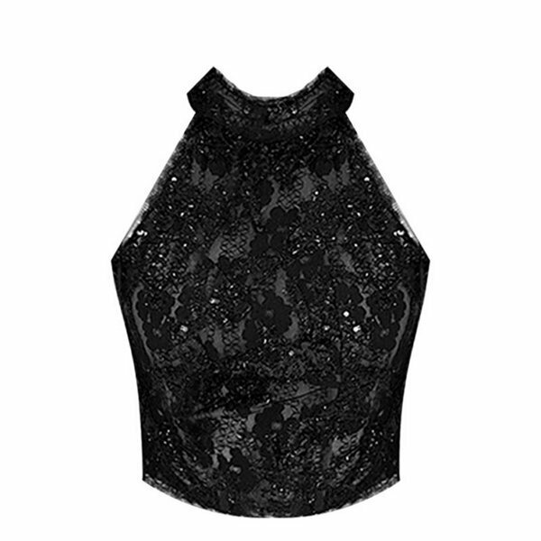 Hot selling lace hollow shoulder vest (black size S-L) (please contact customer service to confirm the delivery size after placing the order)