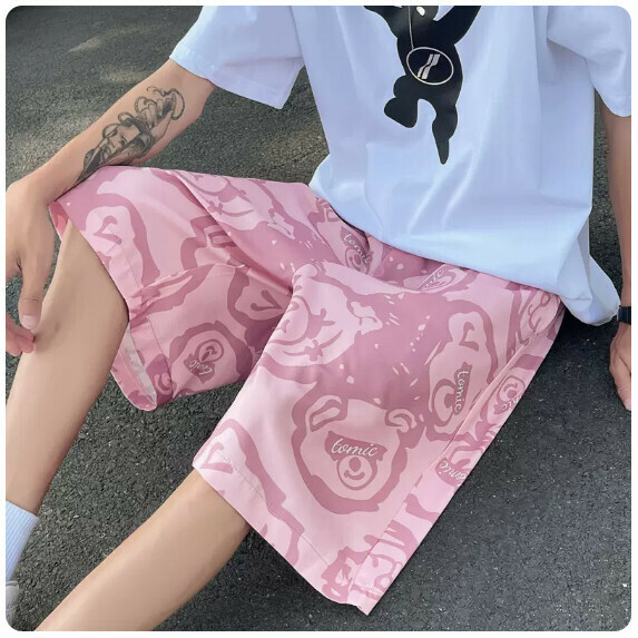 Beach shorts man (pink [size M_5XL] (contact customer service to confirm the shipping size after placing an order))