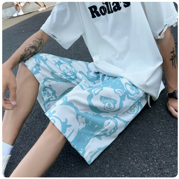 Beach shorts man (light blue [size M_5XL] (contact customer service to confirm the shipping size after placing an order))