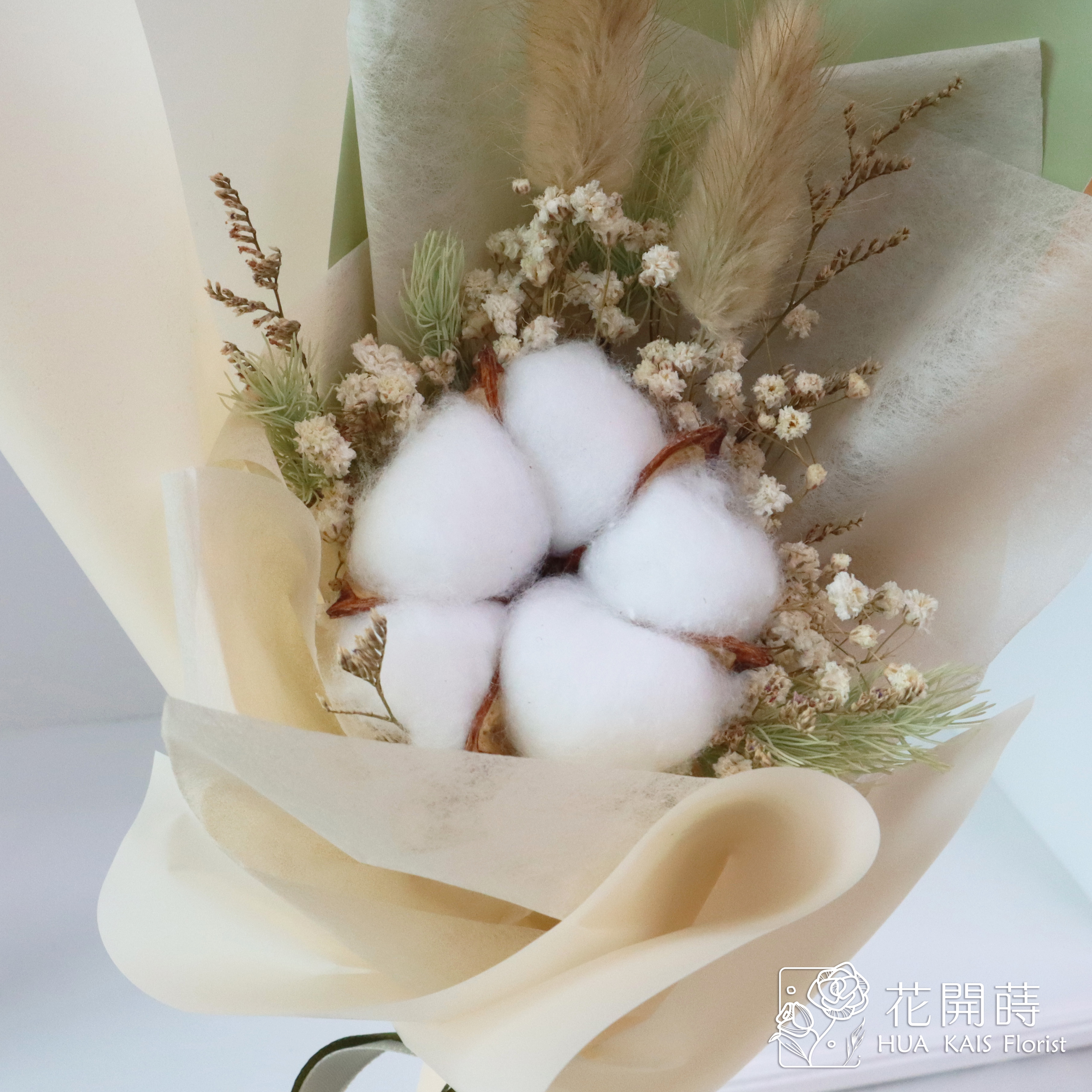 畢業花束|單支棉花花束|單支棉花花束|畢業禮物|