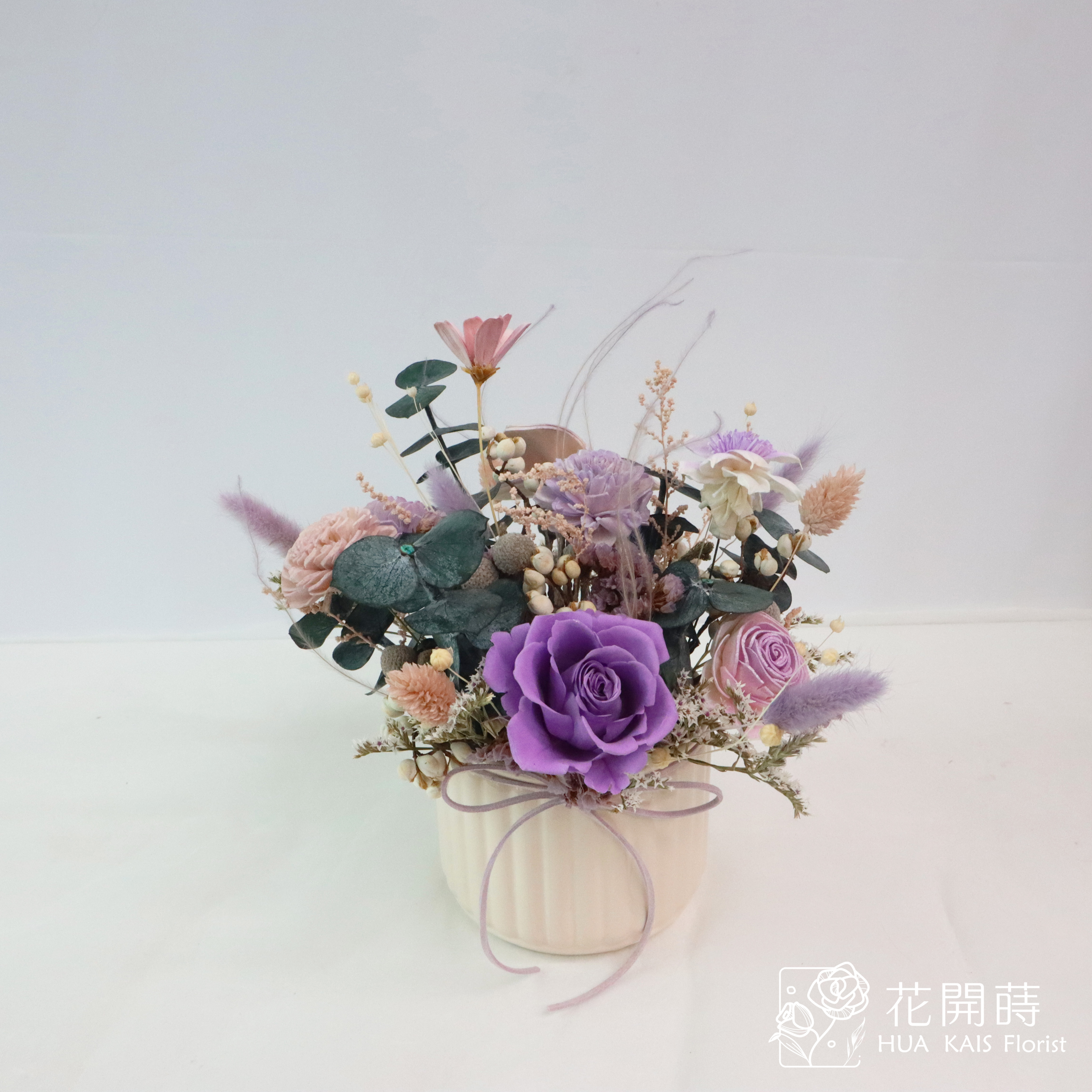 乾燥花盆栽|夢幻紫|開幕賀禮|空間布置|入厝賀禮|生日禮物