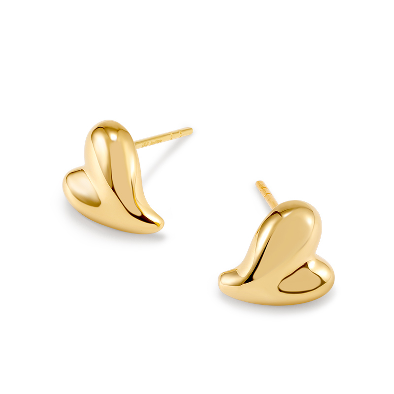 18K金立體偏心造型耳釘