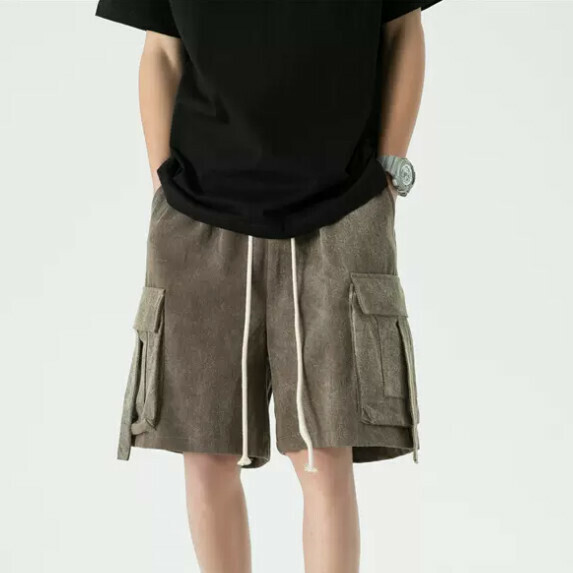 男款大口袋短褲（咖啡色【M_2XL碼】（下單後聯繫客服確認發貨尺碼））