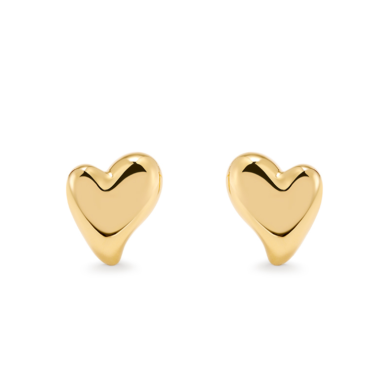 18K金立體偏心造型耳釘