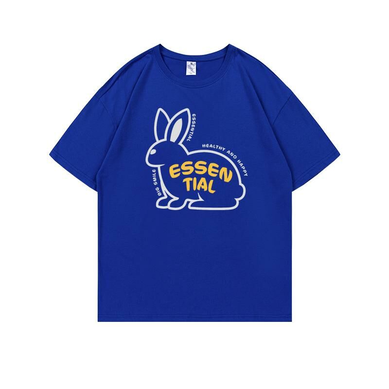 Loose short-sleeved T-shirt (S-4XL Klein Blue 220g cotton) [After placing an order, please contact customer service to confirm the shipping size] 