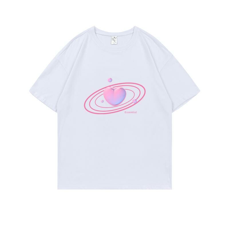 Loose short-sleeved T-shirt (S-4XL white) [Please contact customer service to confirm the shipping size after placing an order] 