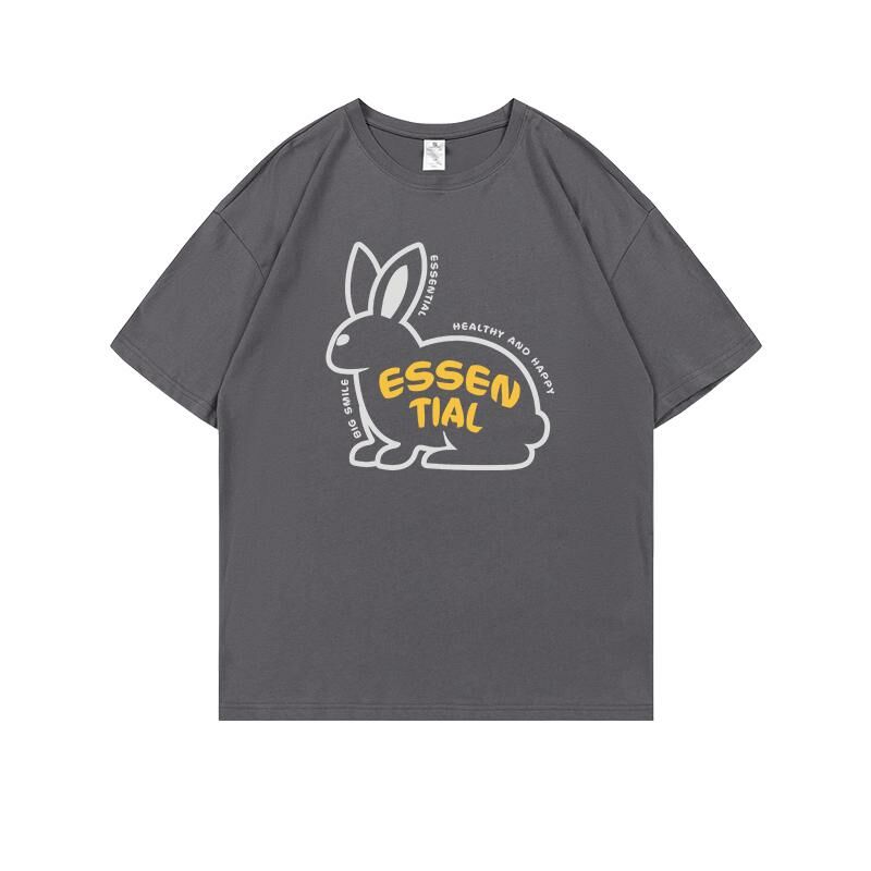 Loose short-sleeved T-shirt (S-4XL dark gray 220g cotton) [Please contact customer service to confirm the shipping size after placing an order] 