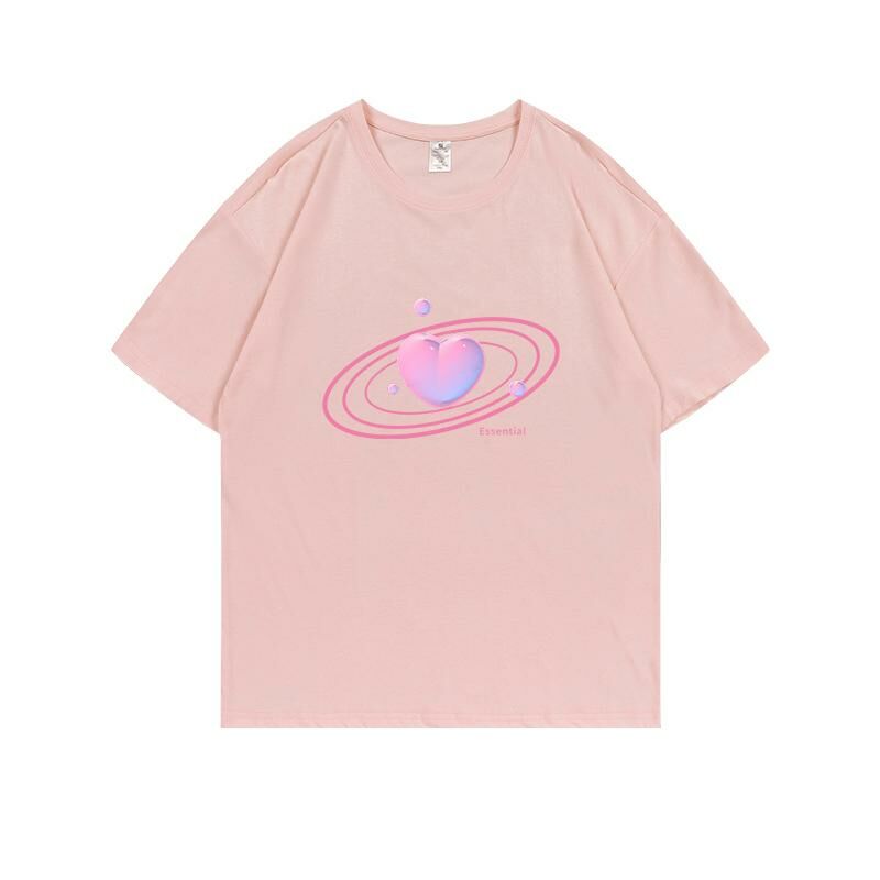 Loose short-sleeved T-shirt (S-4XL light pink) [Please contact customer service to confirm the shipping size after placing an order] 