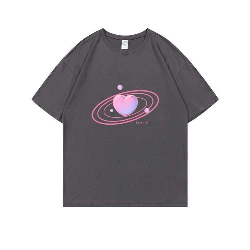 Loose short-sleeved T-shirt (S-4XL dark gray) [Please contact customer service to confirm the shipping size after placing an order] 