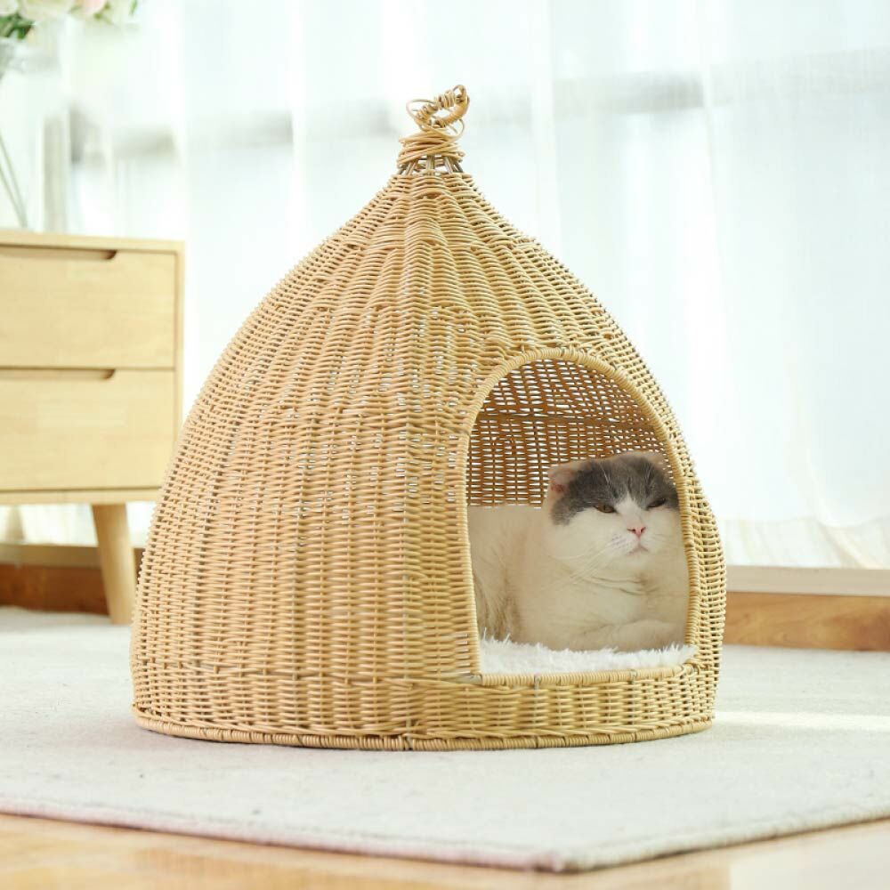 【Petpanny陪陪你】純手工水滴藤編睡窩