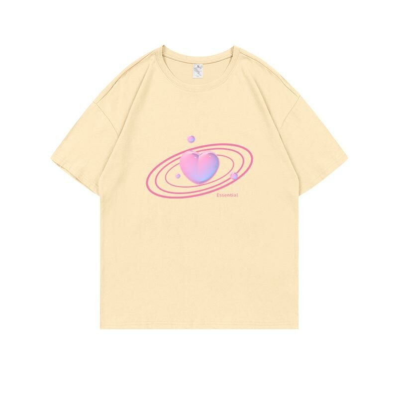 Loose short-sleeved T-shirt (S-4XL apricot) [Please contact customer service to confirm the shipping size after placing an order] 