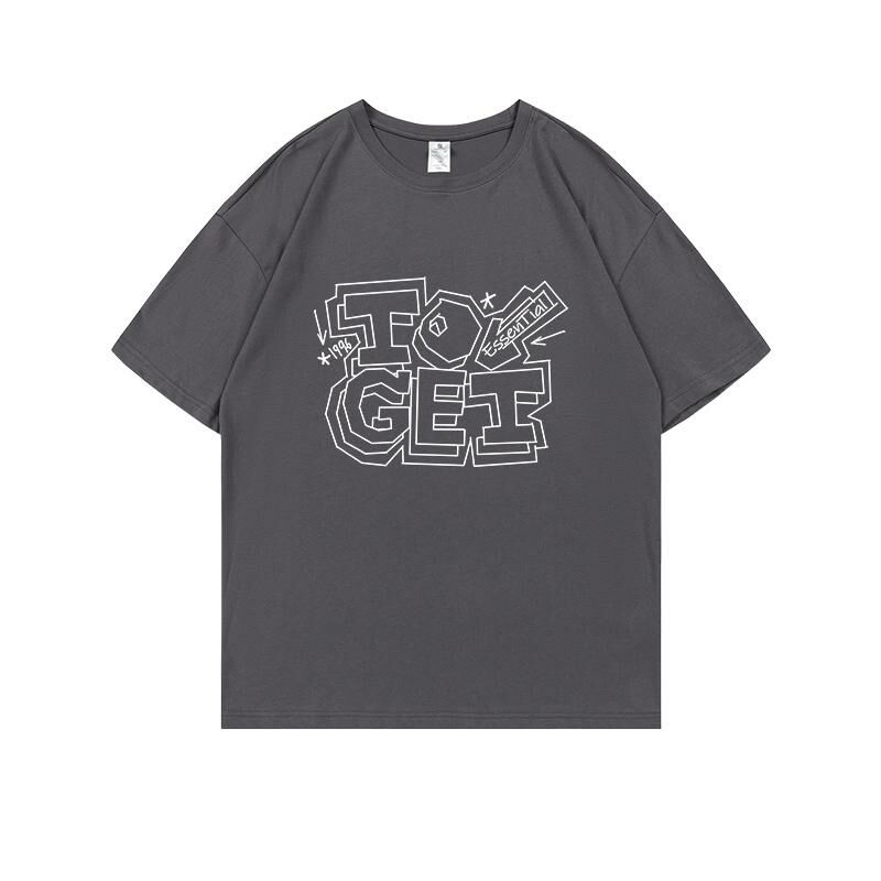 Loose short-sleeved T-shirt (S-4XL dark gray 220g cotton) [Please contact customer service to confirm the shipping size after placing an order] 