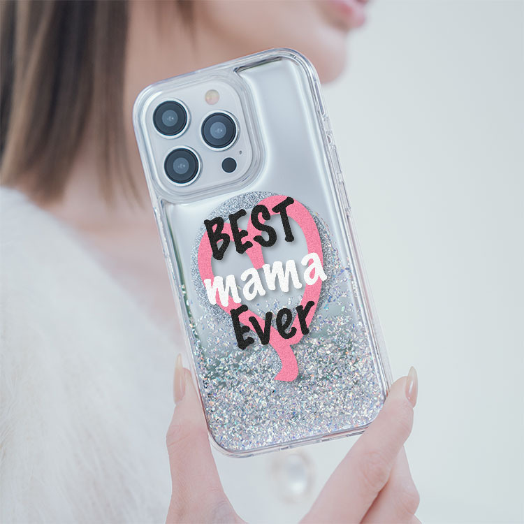 粉刷愛心 (MagSafe磁吸) 閃耀鏡面殼 - (訂製名字) iPhone客製化手機殼