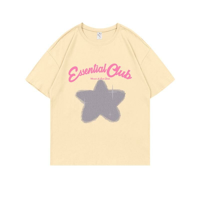 Loose short-sleeved T-shirt (S-4XL apricot) [Please contact customer service to confirm the shipping size after placing an order] 