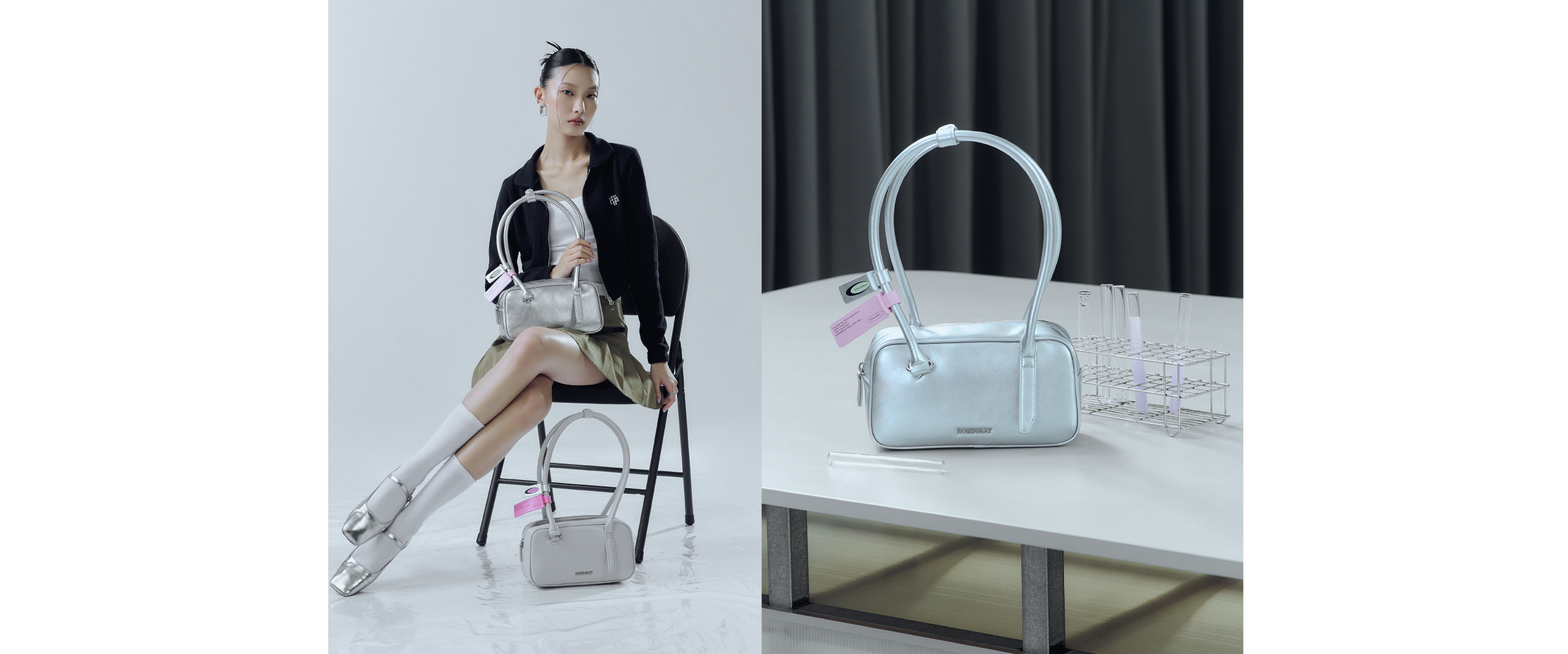 ROBINMAY ACADEMY 系列新出的保齡球包- Kadi。由模特展示L和M兩種尺寸。