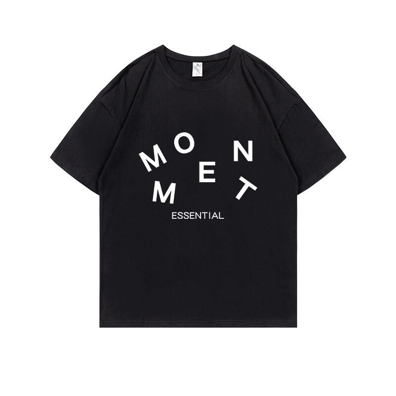 Loose short-sleeved T-shirt (S-4XL black 220g cotton) [Please contact customer service to confirm the shipping size after placing an order] 
