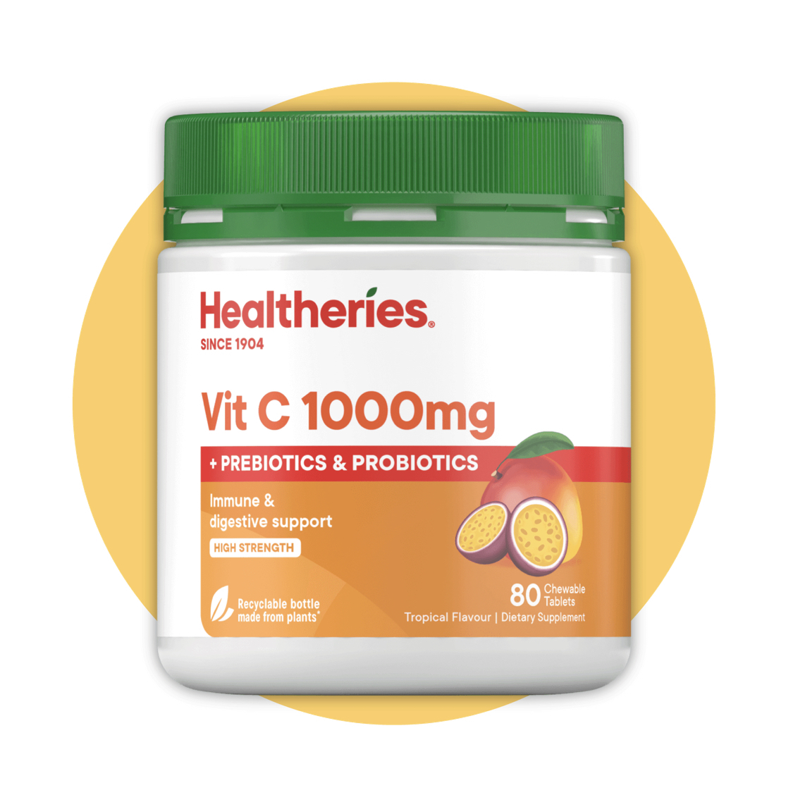 (AA) 維他命C 1000mg (含益生元及益生菌) (80粒) (買1送1,平均$149.5/件) - Healtheries #2209HE