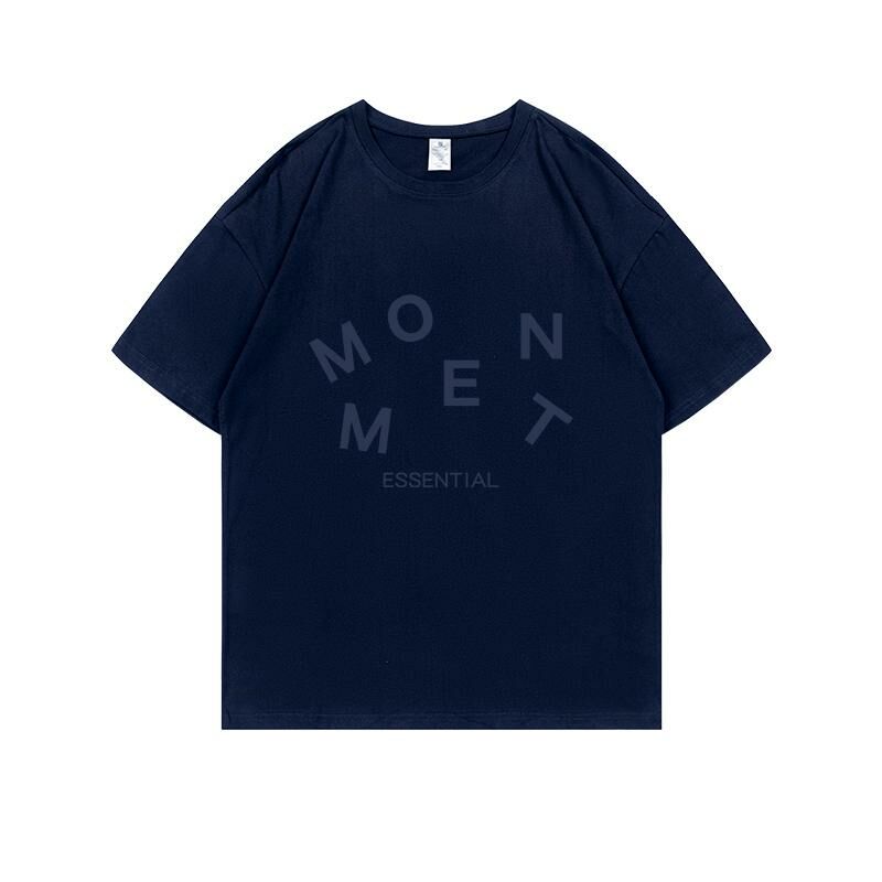 Loose short-sleeved T-shirt (S-4XL navy blue 220g cotton) [After placing an order, please contact customer service to confirm the shipping size] 