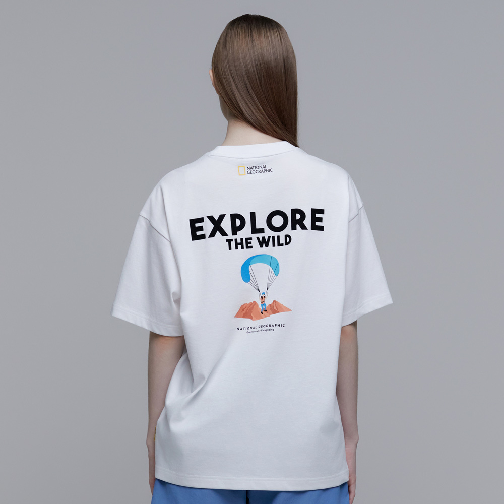 【NATIONAL GEOGRAPHIC】EXPLORE CONCEPT GRAPHIC T-SHIRT Unisex EXPLORE Graphic Short Sleeve Tee - WHITE