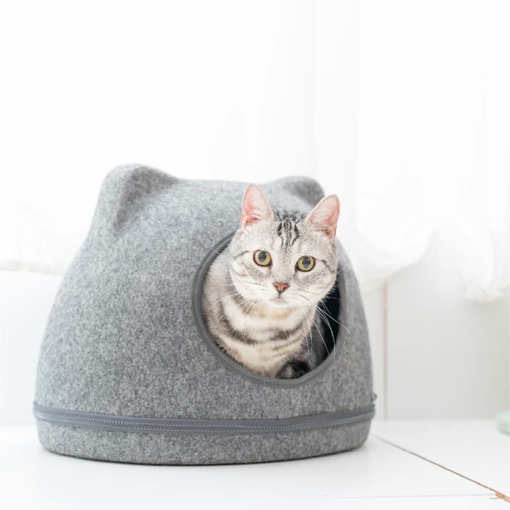 【Petpanny陪陪你】貓耳毛呢貓窩