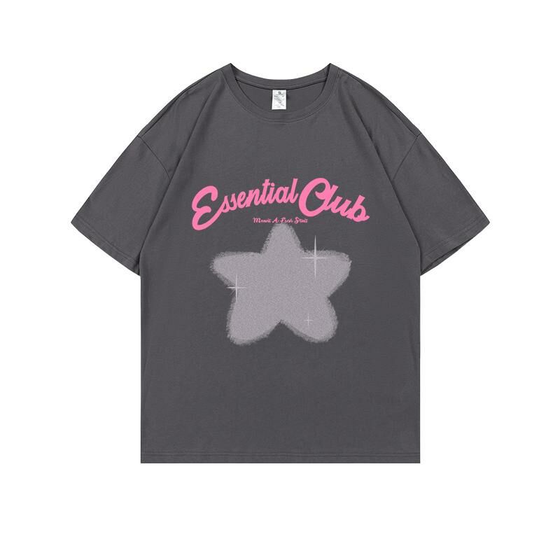 Loose short-sleeved T-shirt (S-4XL dark gray) [Please contact customer service to confirm the shipping size after placing an order] 
