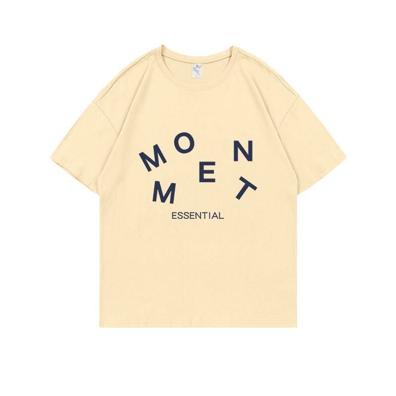 Loose short-sleeved T-shirt (S-4XL apricot 220g cotton) [Please contact customer service to confirm the shipping size after placing an order] 