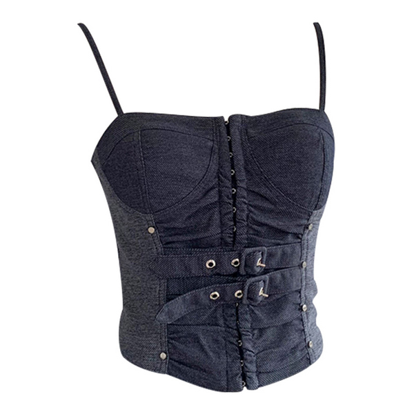 Hot selling denim stitching suspenders (picture color S size-M size) (please contact customer service to confirm the delivery size after placing the order)