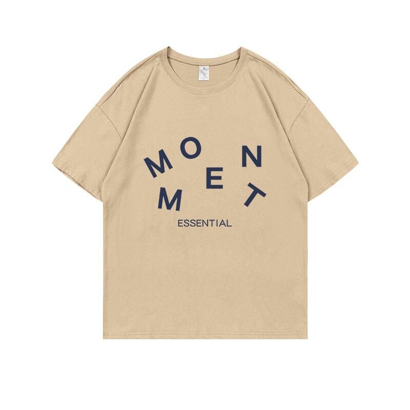 Loose short-sleeved T-shirt (S-4XL khaki 220g cotton) [After placing an order, please contact customer service to confirm the shipping size] 