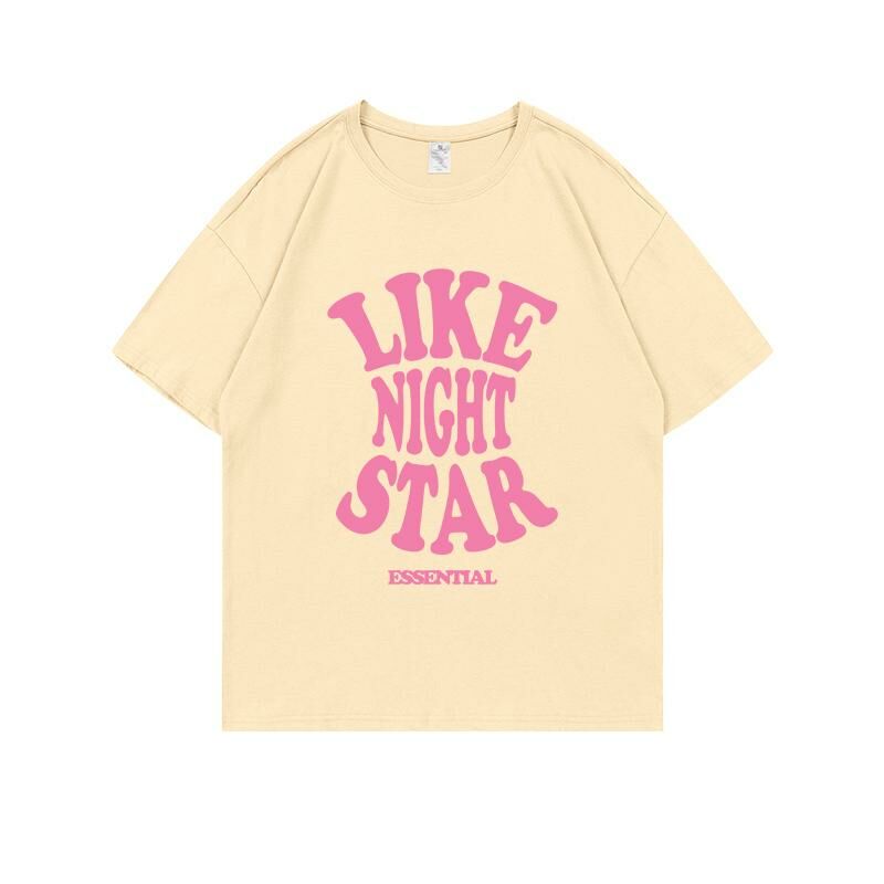 Loose short-sleeved T-shirt (S-4XL apricot) [Please contact customer service to confirm the shipping size after placing an order] 