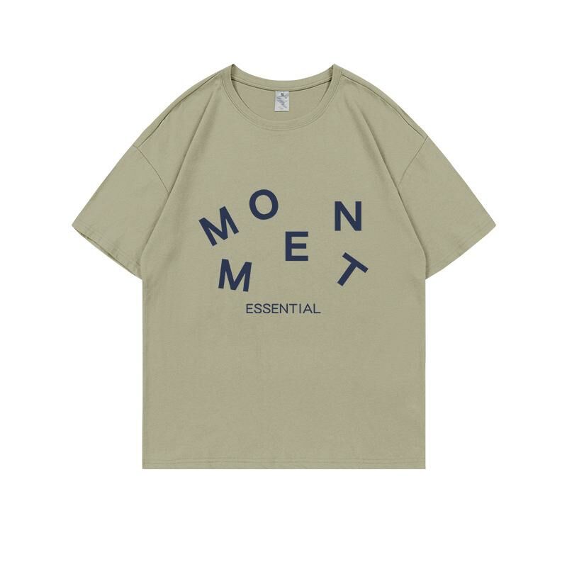 Loose short-sleeved T-shirt (S-4XL camel green 220g cotton) [After placing an order, please contact customer service to confirm the shipping size] 