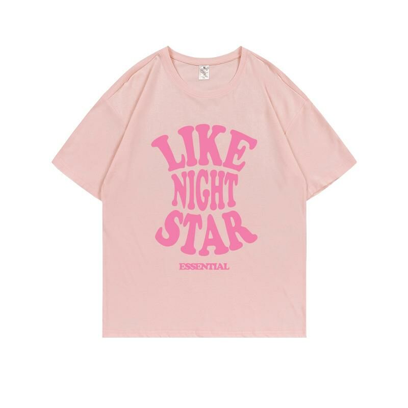 Loose short-sleeved T-shirt (S-4XL light pink) [Please contact customer service to confirm the shipping size after placing an order] 