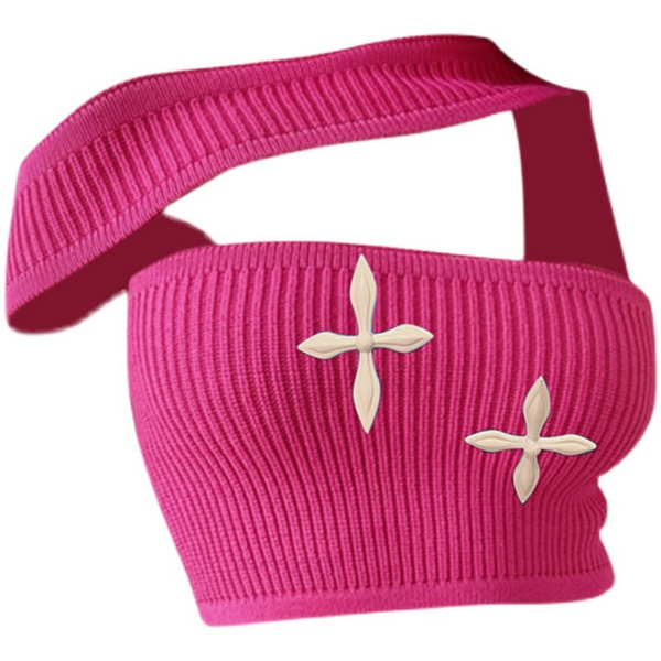 Hot selling halterneck tube top short vest (pink, one size fits all)