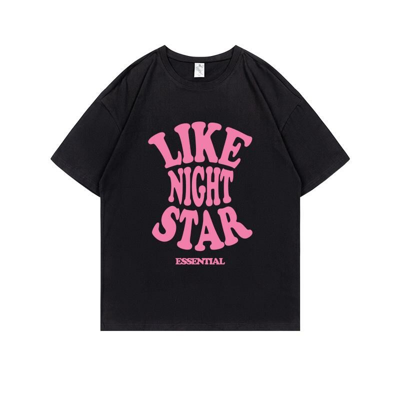 Loose short-sleeved T-shirt (S-4XL black) [Please contact customer service to confirm the shipping size after placing an order] 