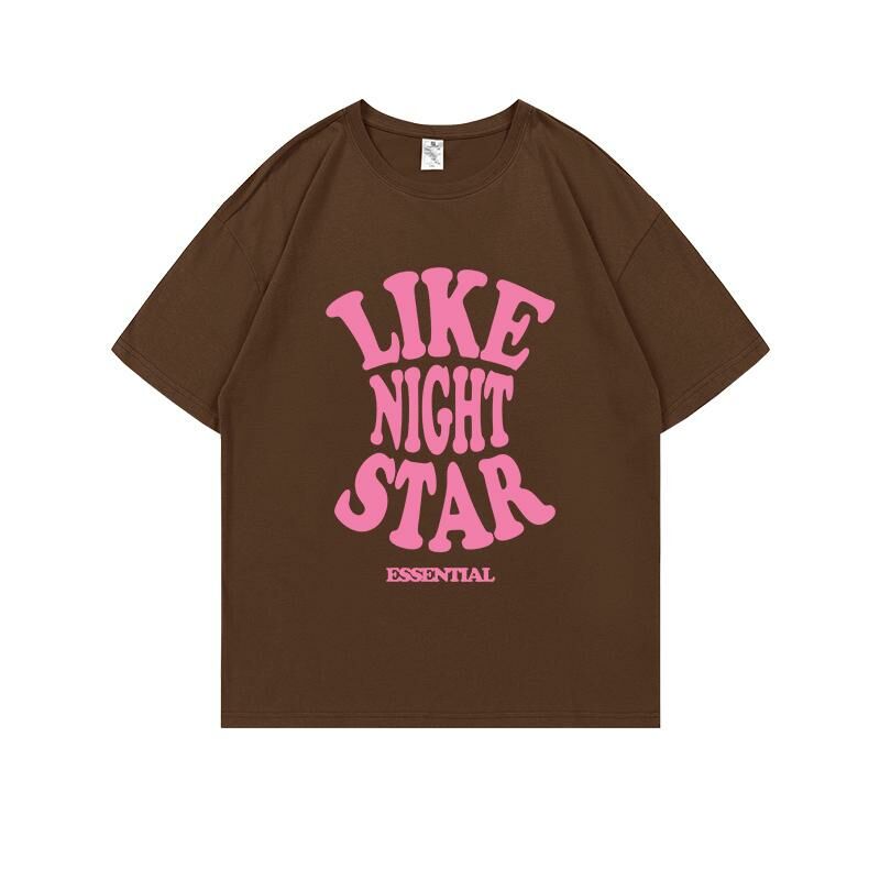 Loose short-sleeved T-shirt (S-4XL brown) [After placing an order, please contact customer service to confirm the shipping size] 