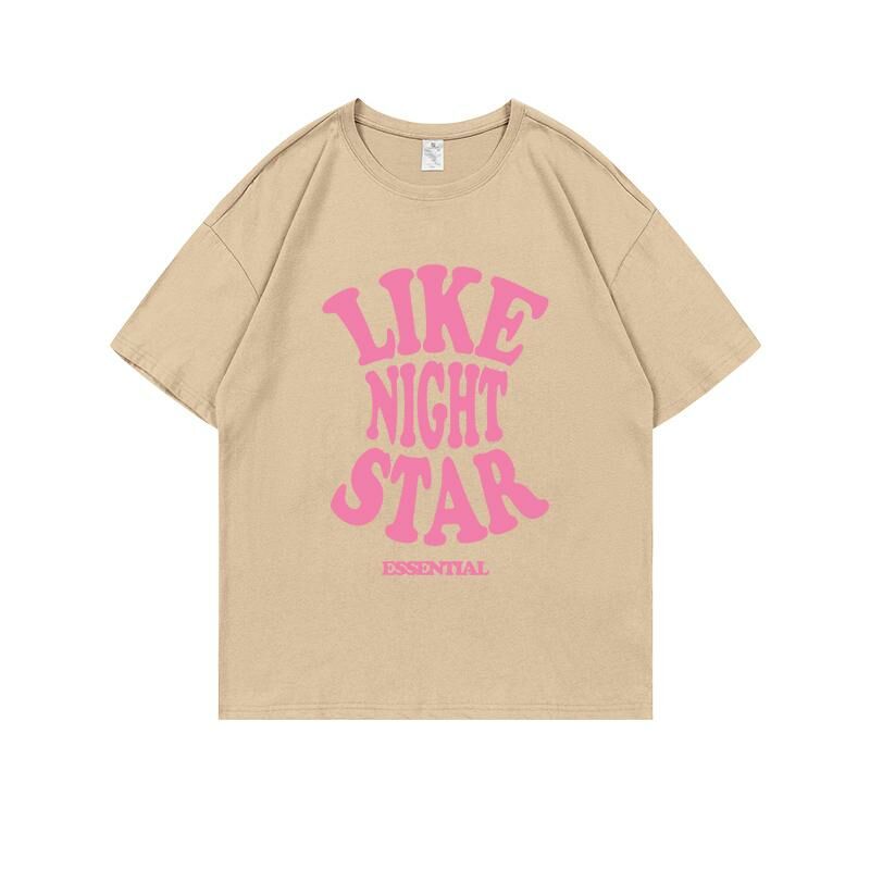 Loose short-sleeved T-shirt (S-4XL khaki) [Please contact customer service to confirm the shipping size after placing an order] 