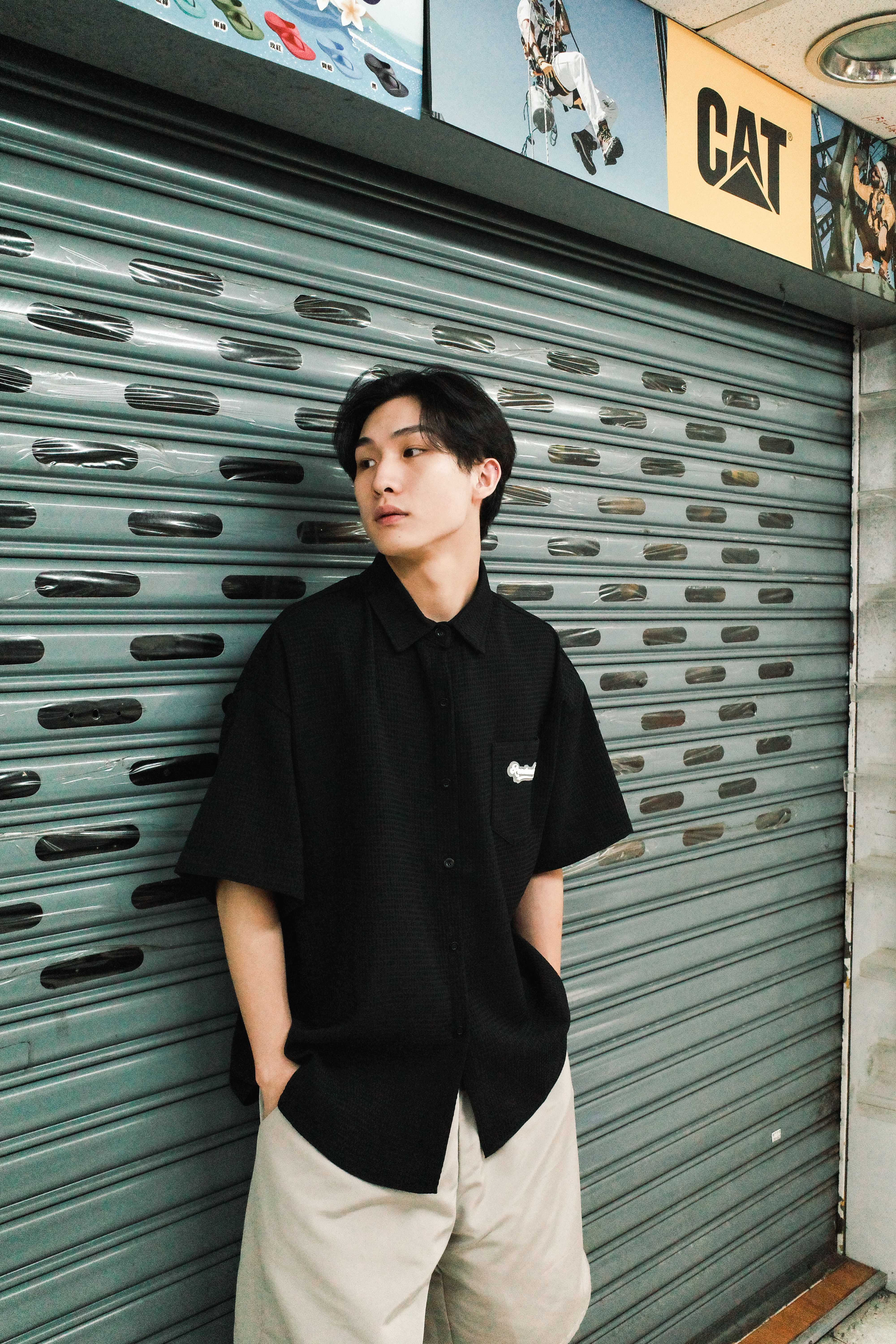 『Always_Good』華夫格 基礎款 口袋 短袖襯衫