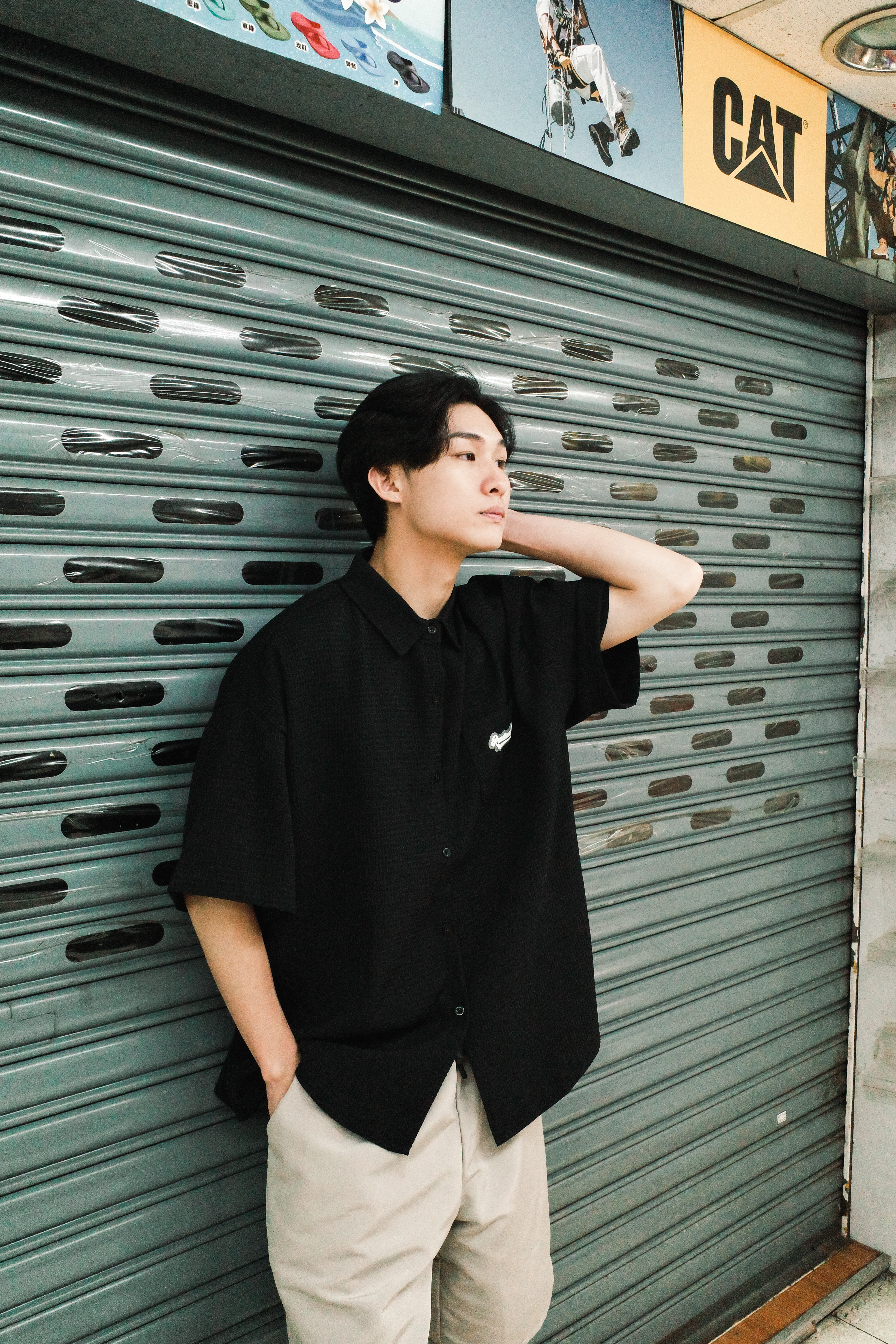 『Always_Good』華夫格 基礎款 口袋 短袖襯衫