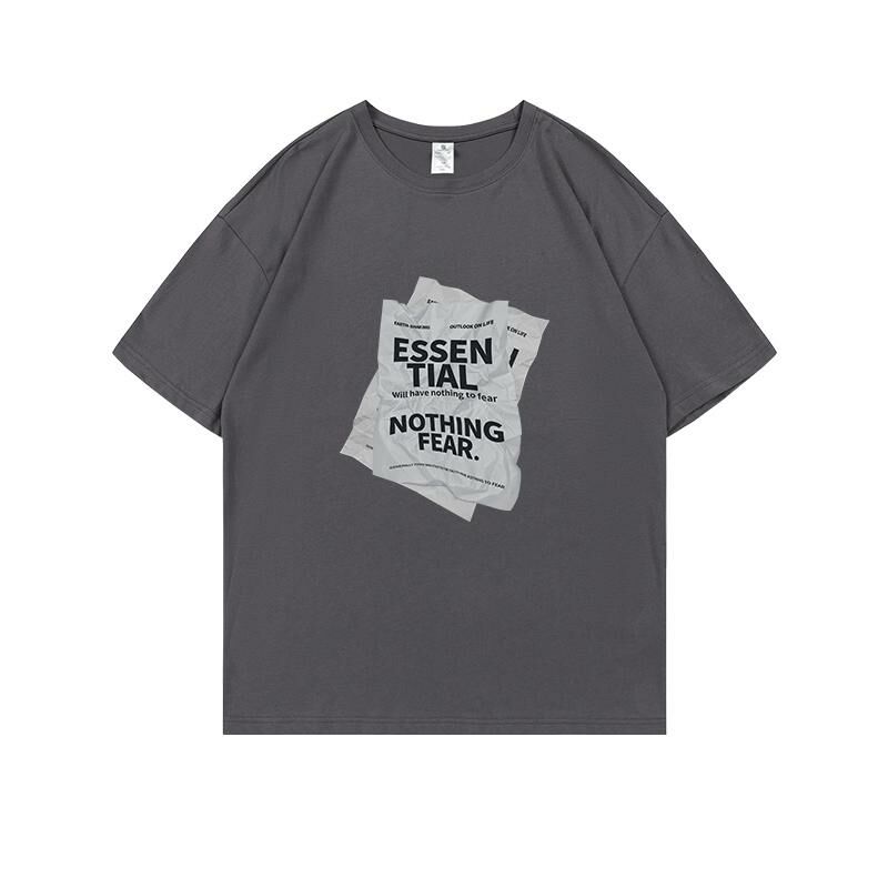 Loose short-sleeved T-shirt (S-4XL dark gray) [Please contact customer service to confirm the shipping size after placing an order] 