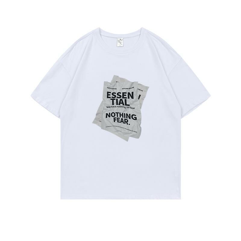 Loose short-sleeved T-shirt (S-4XL white) [Please contact customer service to confirm the shipping size after placing an order] 