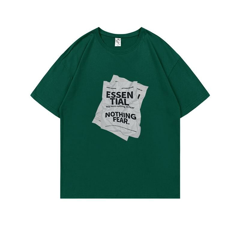 Loose short-sleeved T-shirt (S-4XL dark green) [Please contact customer service to confirm the shipping size after placing an order] 