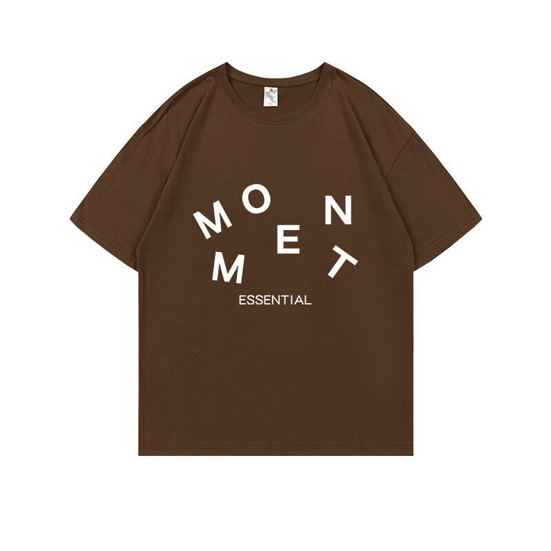 Loose short-sleeved T-shirt (S-4XL brown 220g cotton) [Please contact customer service to confirm the shipping size after placing an order] 