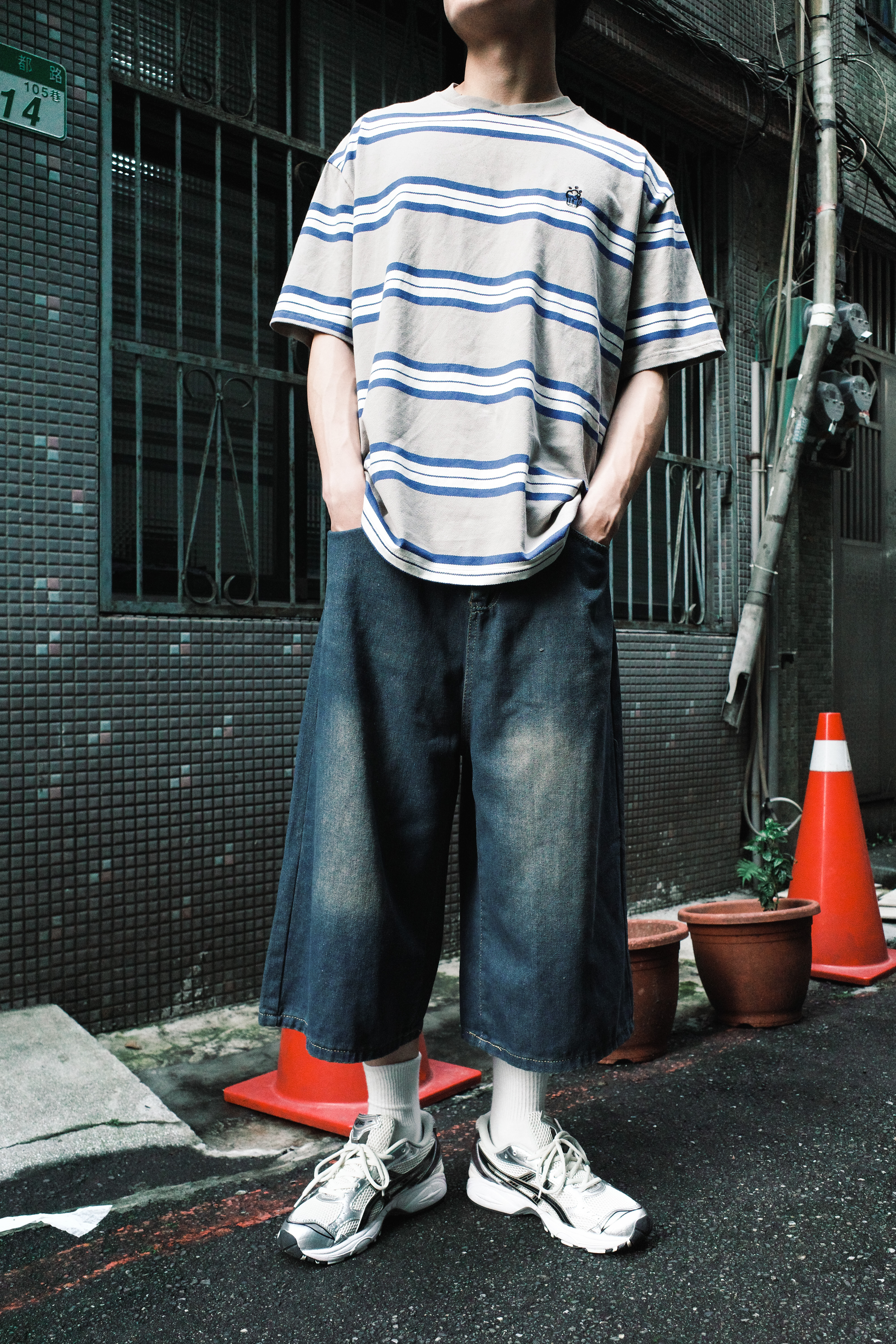 『Always_Good』水洗 刷色 牛仔 八分 短褲