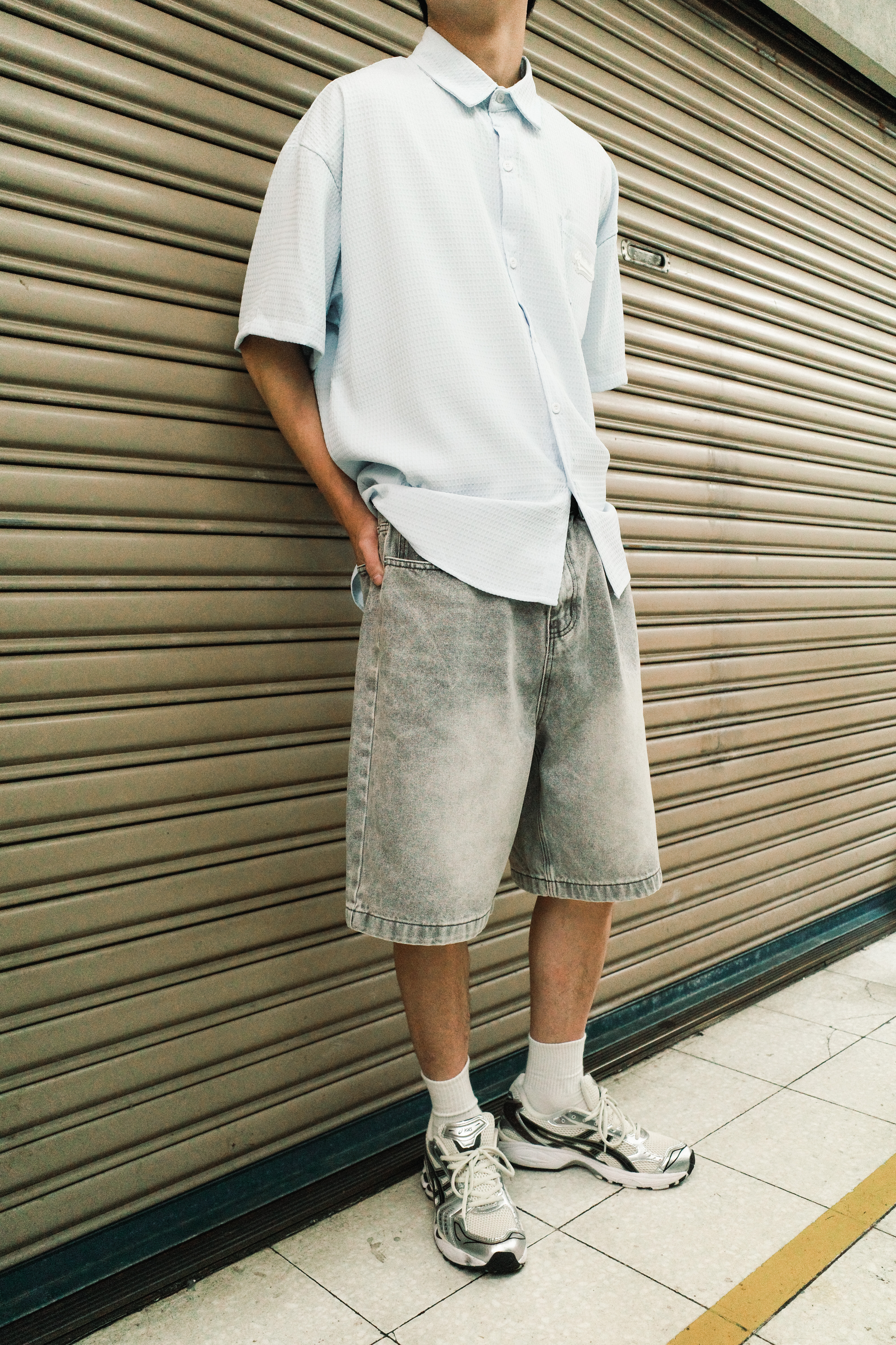 『Always_Good』復古 水洗 刷色 牛仔 五分 短褲