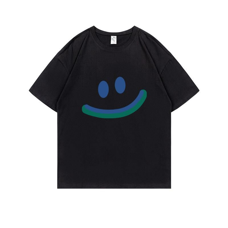 Loose short-sleeved T-shirt (S-4XL black) [Please contact customer service to confirm the shipping size after placing an order] 