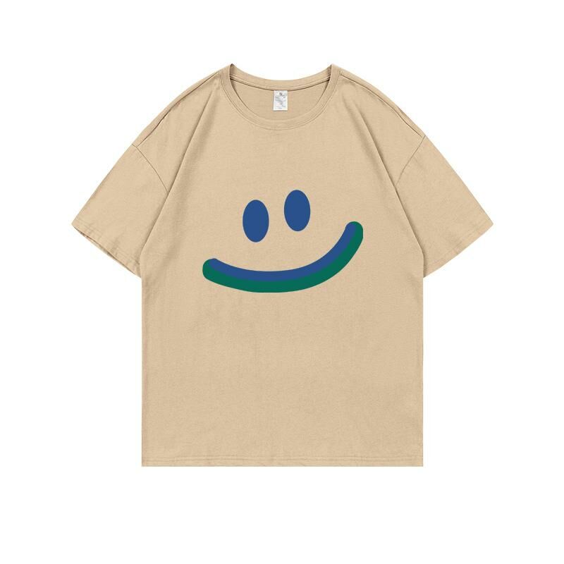 Loose short-sleeved T-shirt (S-4XL khaki) [Please contact customer service to confirm the shipping size after placing an order] 