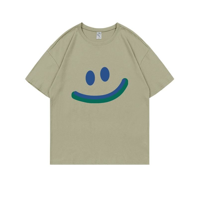 Loose short-sleeved T-shirt (S-4XL camel green) [After placing an order, please contact customer service to confirm the shipping size] 