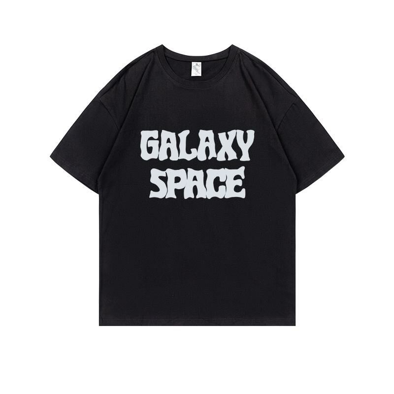 Loose short-sleeved T-shirt (S-4XL black 220g cotton) [Please contact customer service to confirm the shipping size after placing an order] 