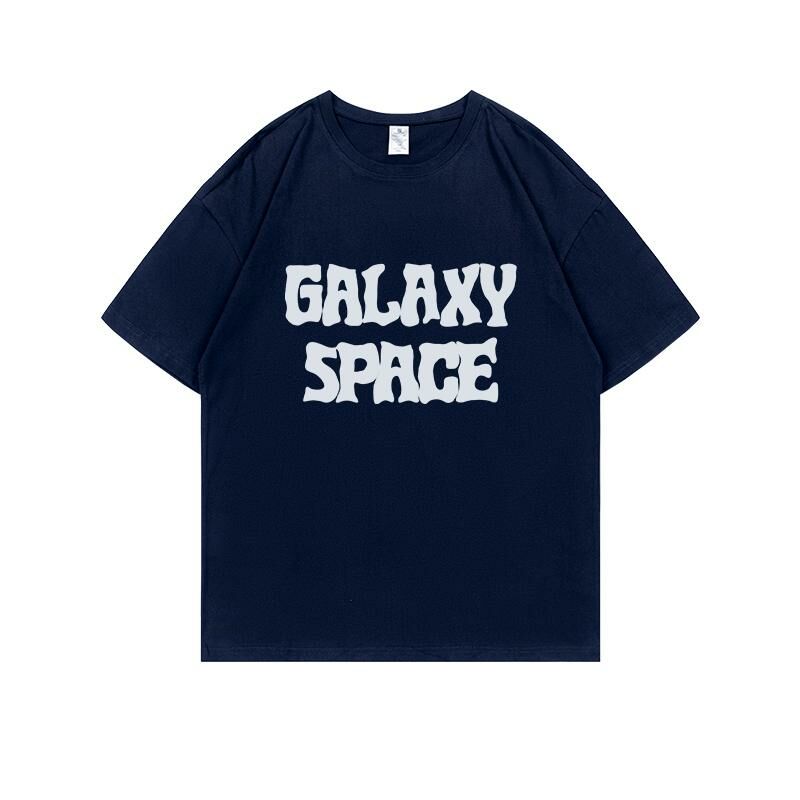 Loose short-sleeved T-shirt (S-4XL navy blue 220g cotton) [After placing an order, please contact customer service to confirm the shipping size] 