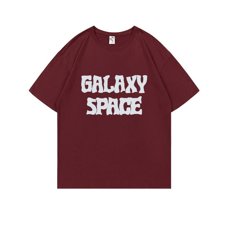 Loose short-sleeved T-shirt (S-4XL burgundy 220g cotton) [After placing an order, please contact customer service to confirm the shipping size] 